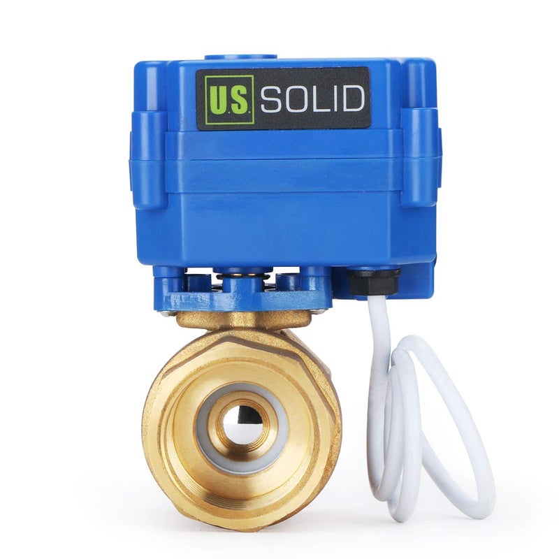 U.S. Solid Motorized Ball Valve- 1" Brass Ball Valve with Standard Port, 9-24V DC and 2 Wire Reverse Polarity - Image 1